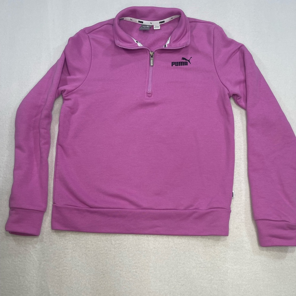 Puma Quarter Zip Pullover Pink Athletic Sweatshirt Size S